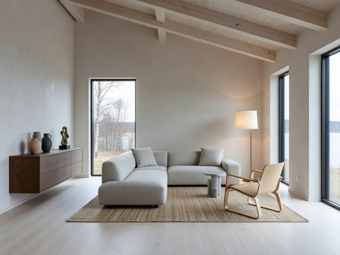 Exquisite high-end Scandinavian room architecture setup